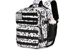 HongXingHai 9L Tactical Assault Backpack Gym Backpack Hiking Travel Backpack Camping Backpack（White Leopard）