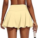 PINSPARK Womens Tennis Skirt Pleated Athletic Skirts with Pockets Shorts High Waisted Golf Skort for Workout Pickleball