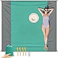 ISOPHO Beach Blanket,Picnic Blankets Waterproof Sandproof for 4-7 Adults, Oversized Lightweight Beach Mat, Portable Picnic Mat, Sand Proof Mat for Travel,Camping, Hiking, Packable w/Bag