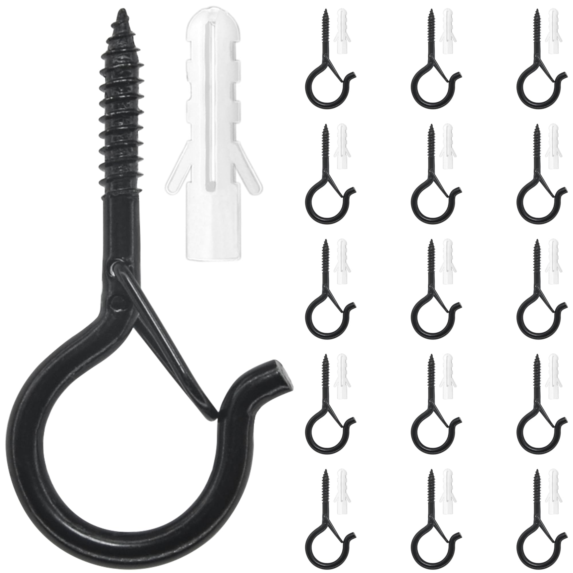 DDHOMIN 16 PCS Q Shape Hanger Hooks,Screw-in Hooks for Indoor Lights,Decoration on Plants