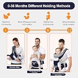 IULONEE Baby Carrier with Hip Seat Ergonomic Front Back Carry Dark Blue 7-45 lbs view 6