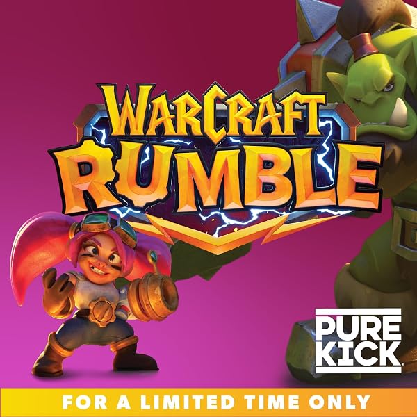 PURE KICK X WARCRAFT RUMBLE LIMITED EDITION ENERGY & HYDRATION SINGLES TO GO DRINK MIX – VARIETY PACK – BLACK CHERRY POMEGRANATE, ORANGE PASSION FRUIT, STRAWBERRY WATERMELON, CONCORD GRAPE – 30 TOTAL PACKETS