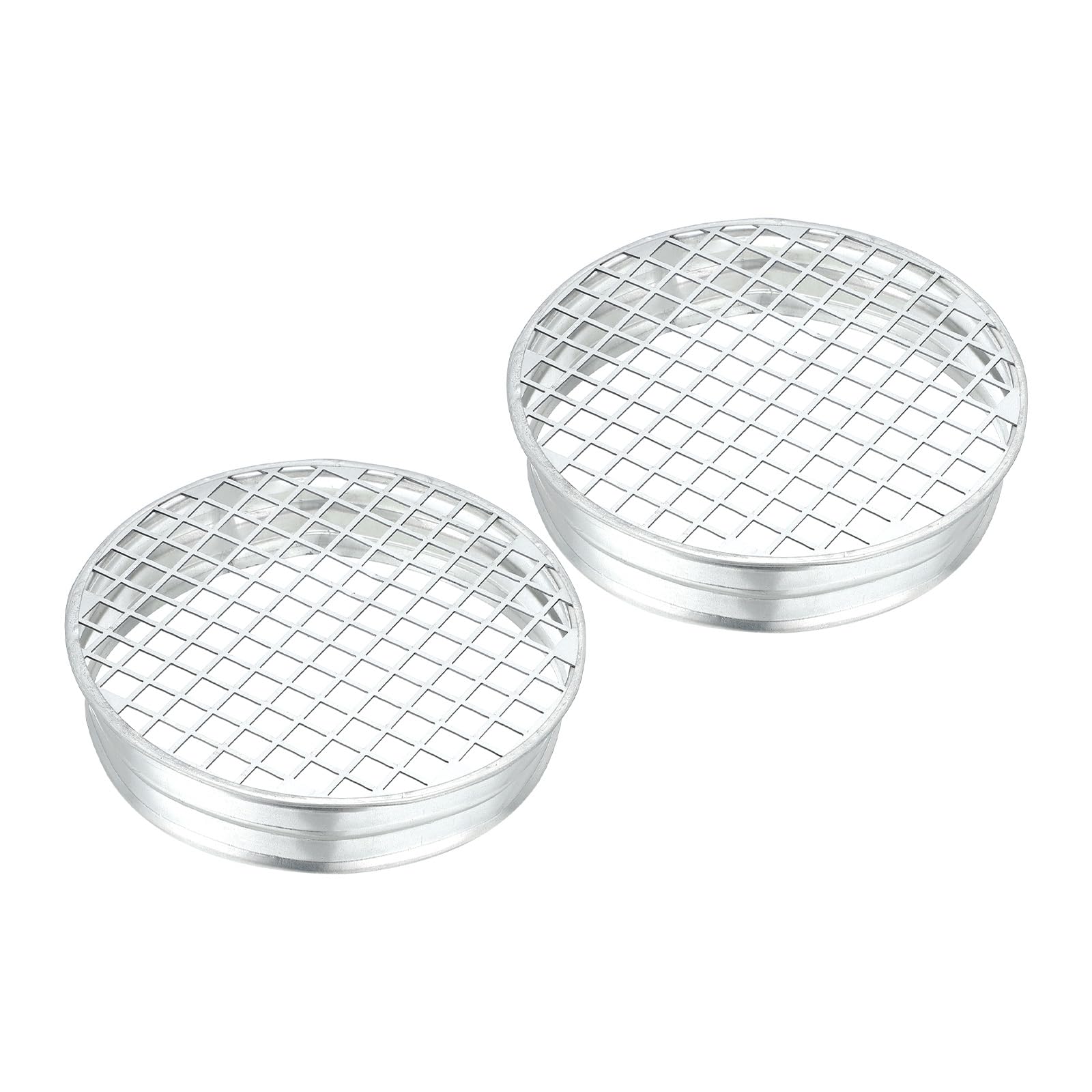PATIKIL 6 Inch Duct End Cap with Steel Mesh, 2 Pcs Metal Tee Cap Galvanized Steel Round Dry Vent Cover Ducting Sealing Tee Plug for HVAC Systems Indoor and Outdoor Use