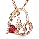 JIYVY32 Mother Pendant Necklace For Mom Rose Gold/14K Gold/White Gold Birthstone Necklace For Mother Christmas Birthday Gifts for Mom From Daughter
