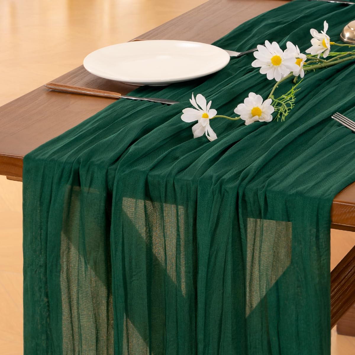 Socomi 10pcs Emerald Green Cheesecloth Table Runner Fall Thanksgiving Boho Rustic Gauze 120 inch 10FT Cheese Cloth Runner for Wedding Party Baby Shower Birthday Home Decor Holiday Decorations Image Socomi 10pcs Emerald Green Cheesecloth Table Runner Fall Thanksgiving Boho Rustic Gauze 120 inch 10FT Cheese Cloth Runner for Wedding Party Baby Shower Birthday Home Decor Holiday Decorations Image