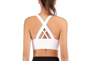 LAJERIN Supportive Sports Bras for Women High Impact, Women Sports Bra Cross Back Strappy, Women's Padded Sports Bras