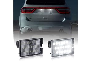 kanuoc 2 Pack LED License Plate Light Lamp Rear Tag Light Assembly Compatible with 2014-2018 Dodge Durango Pickup Truck, 6000K White