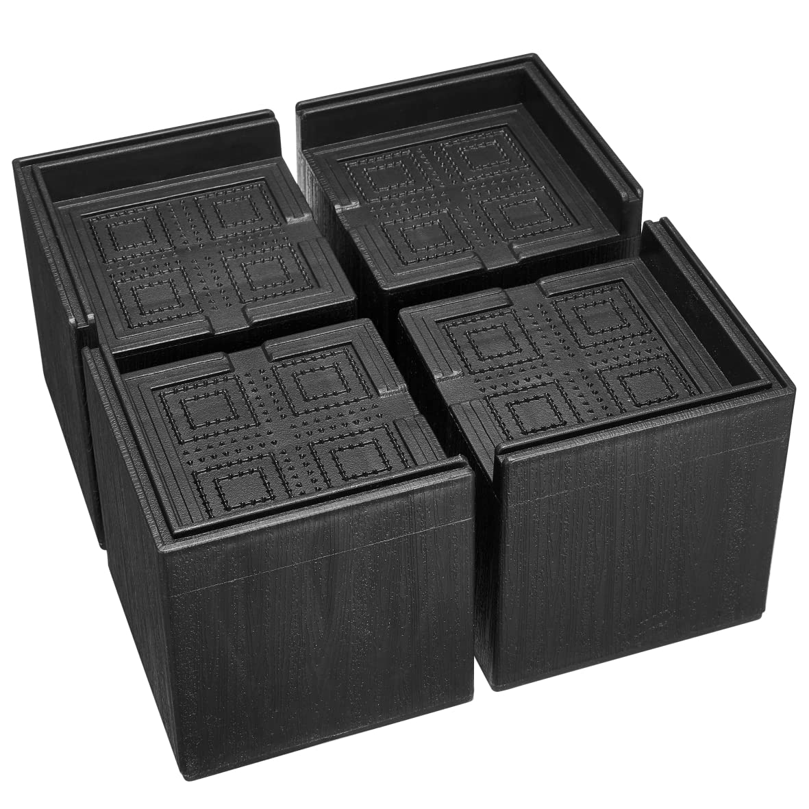 MixDora Bed Risers L-Shape Furniture Risers Heavy Duty Chair Raisers Lifter for Sofas Couches Desks Tables Set of 4 Pack (3 inch-Square)