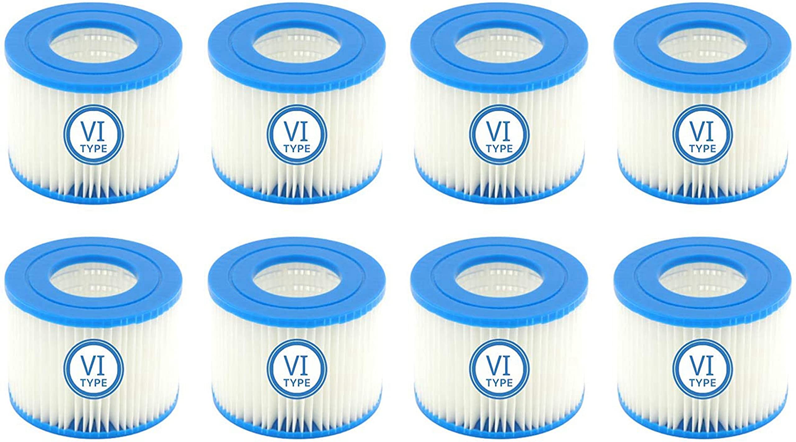 Mscomft VI Replacement Filter Cartridge for Pool, VI Filter Replacement Filter for Bestway Flowclear Pool Filter, for Bestway VI Filter, for Miami, Vegas, Monaco, Size 6-58323 (8pcs)