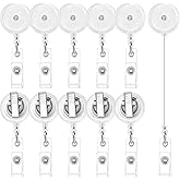 50 Pieces Retractable Badge Reels with Swivel Alligator Clip, Badge Reels Holder Badge Reel Clips(Translucent Clear)