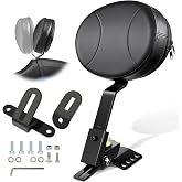 Amazicha Rider Driver Backrest, Adjustable Plug-in Driver Rider Backrest Fit for Harley Davidson Touring Street Glide Road Glide Road King CVO Electra Glide 1997-2024, Black