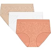 Bali womens Underwear Hipsters, 3-pack, Breathe Lace Hipster Panties for Women, Full Coverage, Breathable