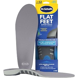 Dr. Scholl’s Flat Feet Support Insoles for Men, Size 8-14: Immediately Relieve Discomfort, Cradle Feet & Improve Ankle Alignm