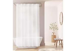 A.T.I White Shower Curtain Liner with 3 Magnets 70" x 72" PEVA Liner with Rustproof Grommets, Mold & Mildew Resistant Plastic