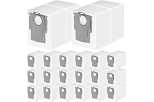 Sinnya 20 Packs Q Revo Dust Bags for Roborock QV 35A/Qrevo S5V/Saros 10/10R/Qrevo/Q RevoS/Qrevo Pro/Plus/MaxV/Master/Curv S5X/Edge S5A/S8 MaxV/S8 Max Ultra Robot Vacuum Cleaner, 3.5L Large Capacity