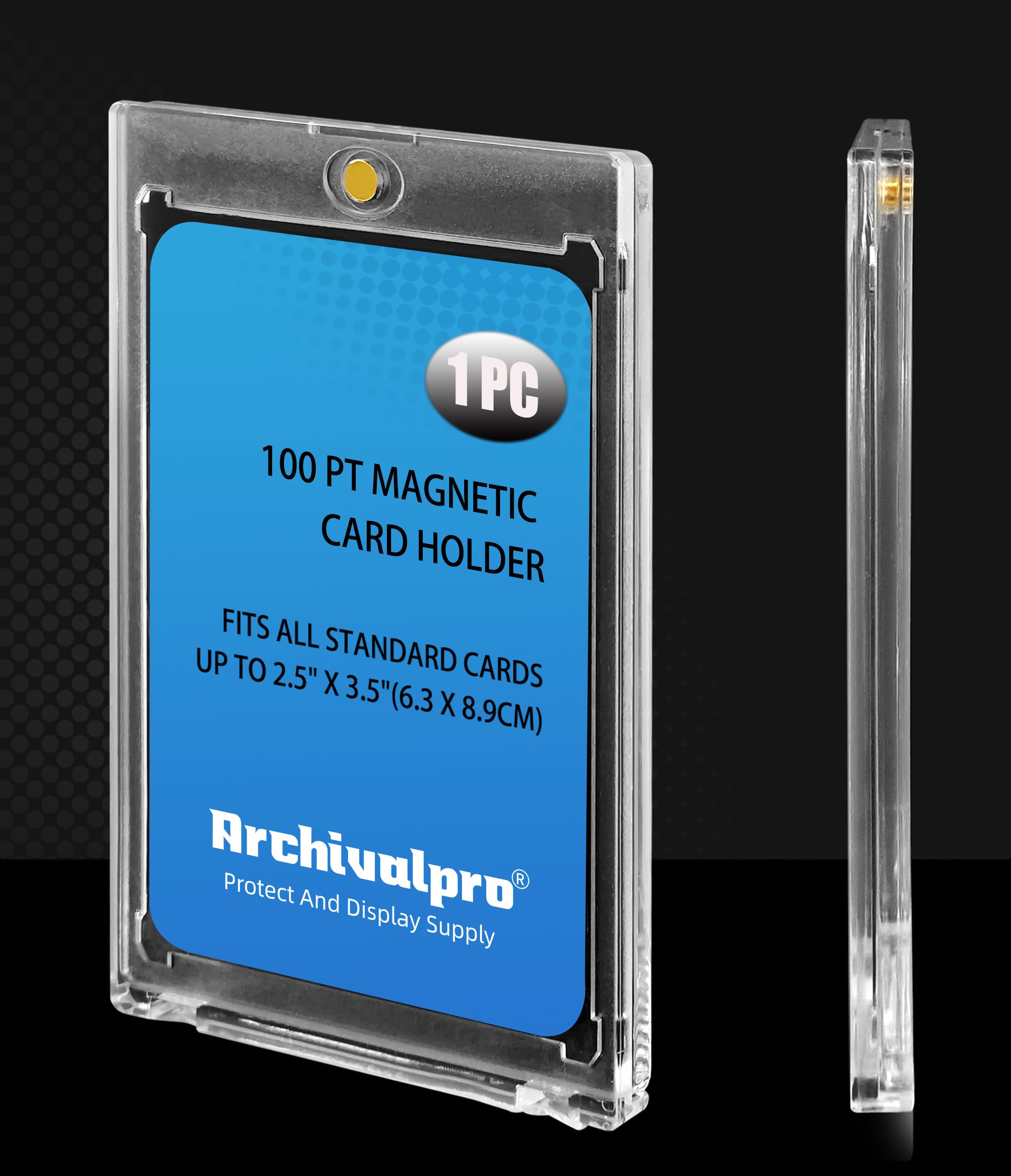 Archivalpro 100PT Magnetic Card Holder,Anti-uv,1PC/pk,Snap Card Holder,Hard Acrylic for Trading Card,Baseball Cards Holder