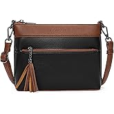 GOIACII Crossbody Bags for Women Small Phone Purse Shoulder Handbags Vegan Leather with Tassel Zipper Pocket
