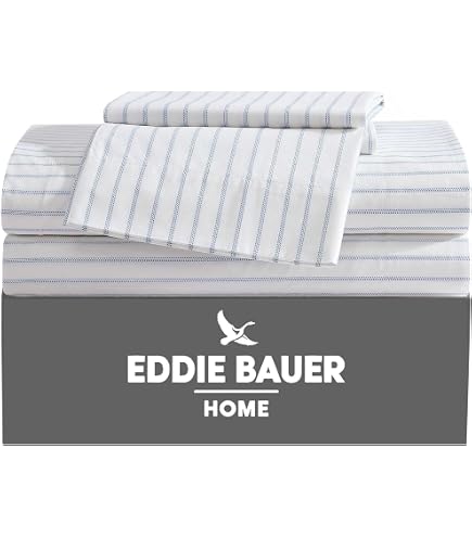 Eddie Bauer Queensize Bettlaken-Set Jersey-Strick – Weiße, Atmungsaktive Spannbettlaken Für Warme Schläfer