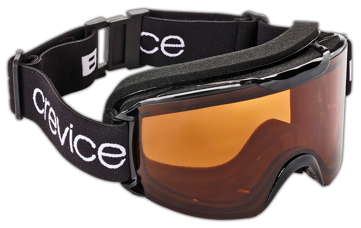 Black Crevice Adult's Ski Goggles, Unisex, Skibrille, black/orange, One Size
