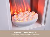 Adam White Electric Fireplace Suite Wood Heater Flame Effect Flat Wall Mount 2kW view 3