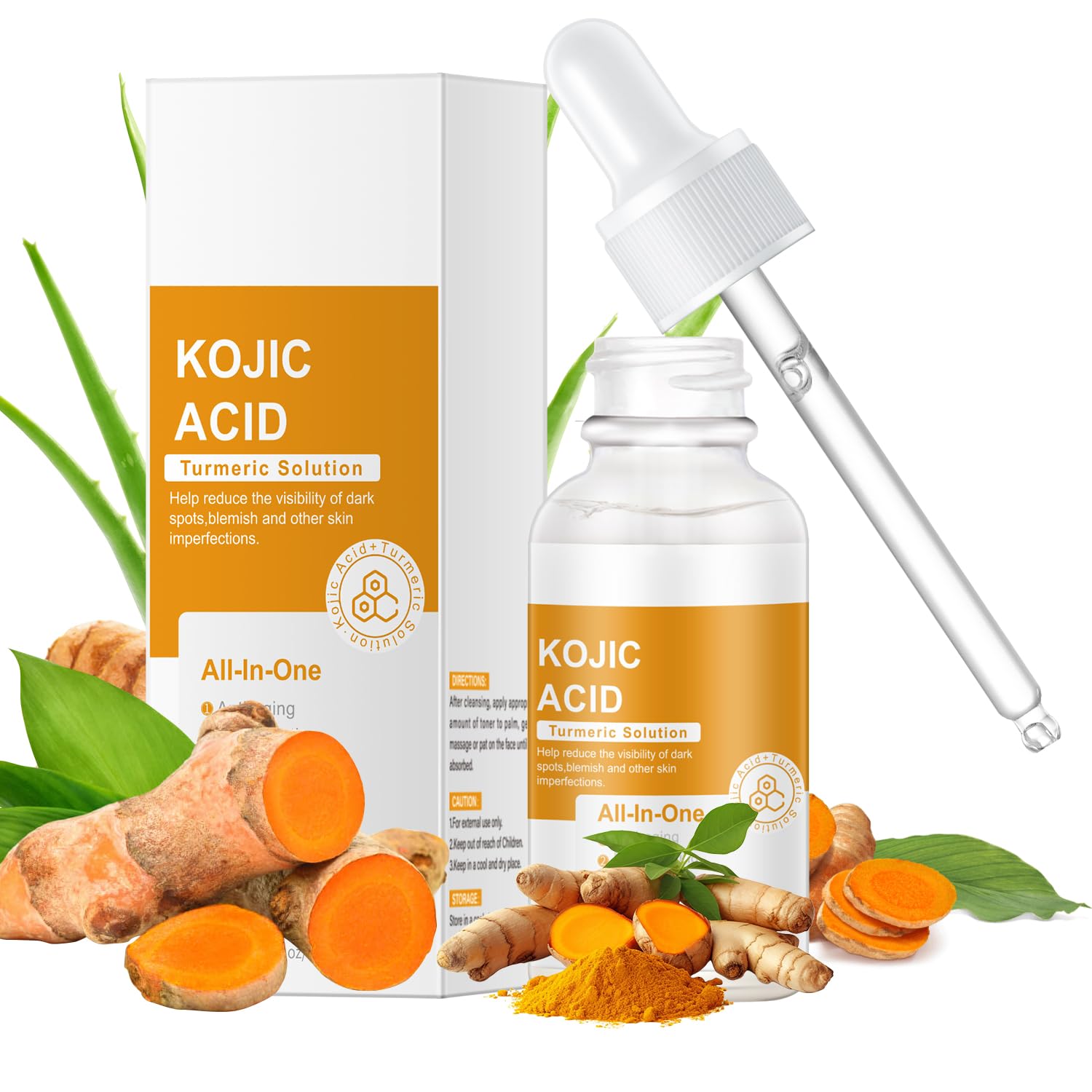 Kojic Acid Turmeric Serum for Face Skin Care, Hydrating Face Serum for Women, Daily Facial Serum for All Skin 30ml