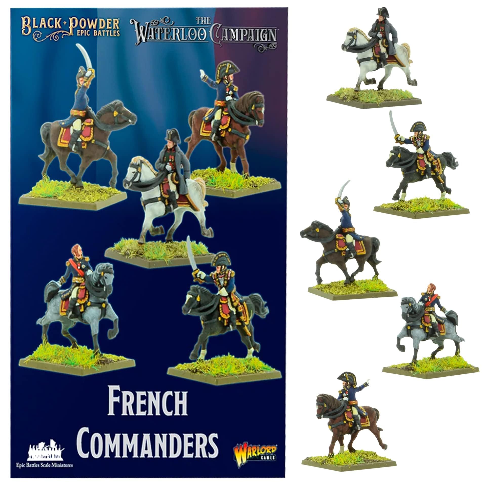 Warlord Games Wargames Delivered - Black Powder Epic Battles: Napoleonic 5 French Commanders - 28mm Miniatures Wargaming, Digital Bundle - WW2 Action Figures Model Kits