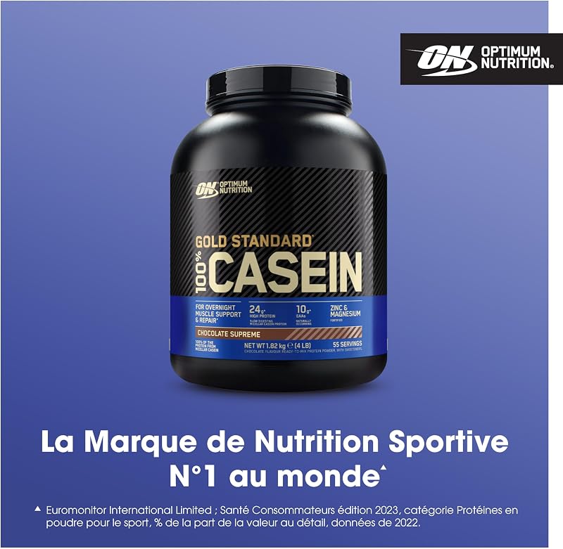 Gold Standard 100% Protéine de Caséine, Goût Chocolat Suprême, 1.82kg, 55 Doses