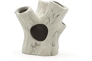 pewyoke Aquarium Betta Fish Cave Accessories, Ceramic Hideaway Rock Cave for Aquatic Pets,Rock Cave Decor for Shrimp Cichlid Hiding Breeding Betta Toys Hideout Stones House (HO204)