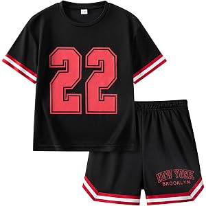 SISTERBRO Boys Shorts Sets 2-Piece Outfit Summer Clothes Casual,Sports Top & Mesh Clothes Shorts Size 6-12Years