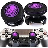 Playrealm FPS Thumbstick Extender & Printing Rubber Silicone Grip Cover 2 Sets for PS5 Dualsenese & PS4 Controller (Cthulhu Secret)