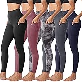 Sundwudu 5 Pack Leggings with Pockets for Women - Tummy Control High Waisted Soft Black Workout Yoga Pants