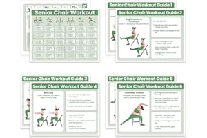 Auroscent Senior Exercise Chair Workout Poster, 30-Day Stretching and Gentle Seated Exercise Chart