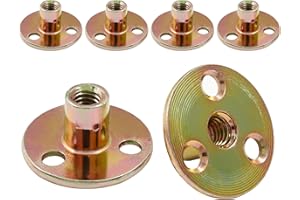 Hordion 12Pcs 5/16"-18 Carbon Steel T Nuts, Round Base Plate Nut, Furniture Hardware Flange Insert Female Thread