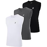 Roadbox Boys Youth Sleeveless Compression Shirt, Quick Dry Kids Football Undershirt, Athletic Soft Tank Tops Sport Basketball