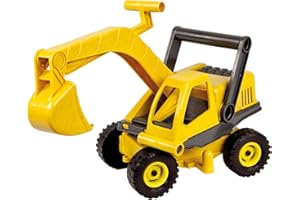 ksmtoys Lena Eco Active Toy Excavator Truck is a Eco Friendly BPA and Phthalates Free Biodegradable Green Toy Manufactured from Food Grade Resin and Wood, Yellow, 11x8x6
