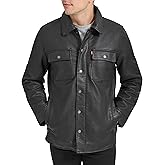 Levi's Men's Buffed Cow Faux Leather Hooded Trucker Jacket