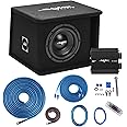 Skar Audio Single 8" Complete 700 Watt SDR Series Subwoofer Bass Package - Includes Loaded Enclosure with Amplifier