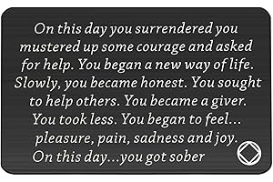 TIIMG Sobriety Gift Addiction Recovery Gift AA Gift NA Gift 12 Step Gifts Alcoholics Anonymous AA Recovery Sobriety Wallet Insert Card (You Got Sober NA black)