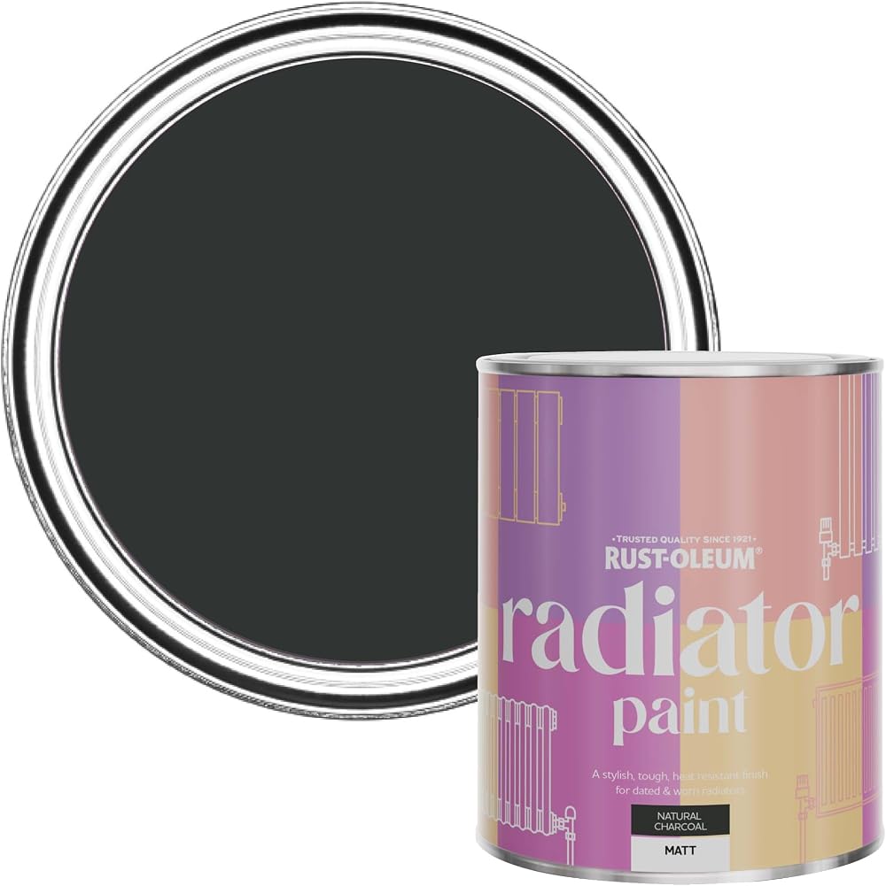 Rust-Oleum Heat Resistant Radiator Paint Matt Natural Charcoal 750ml