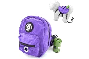 VEEVIIY Dog Backpack for Small Dogs to Wear, Pet Dog Puppy Harness Backpack with Leash for Tiny Dogs Outdoor Camping Hiking Travel Adjustable Cute Dog Backpack with 1 Roll Dog Poop Bag
