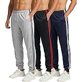 Real Essentials 3 Pack: Men's Tricot Active Athletic Jogger - Running Sweatpants Workout Gym with Pockets (Big & Tall)