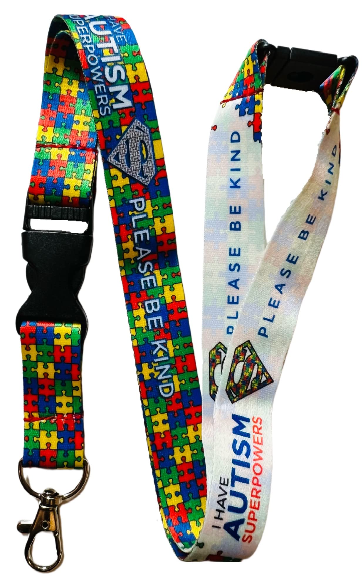 PAC Supplies Global Childrens Sized Fun Neck Lanyards With Safety Breakaway - Made Exclusively For Children (I Have Autism Super Powers)