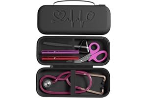 LUREMADE Hard Shell Stethoscope Case for 3M Littmann Classic III, Cardiology IV, MDF, EKO - Nursing School Essentials, Nursing Student Gifts, Nurse Stethoscopes Accessories for Work, Black