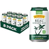 Reed's Zero Sugar Real Ginger Ale, Pack of 8 (12 fl. oz. Can each) | Zero Sugar, Zero Calorie Ginger Ale made with Real Ginger; Natural Ingredients, Caffeine-Free, Crisp and Classic Taste