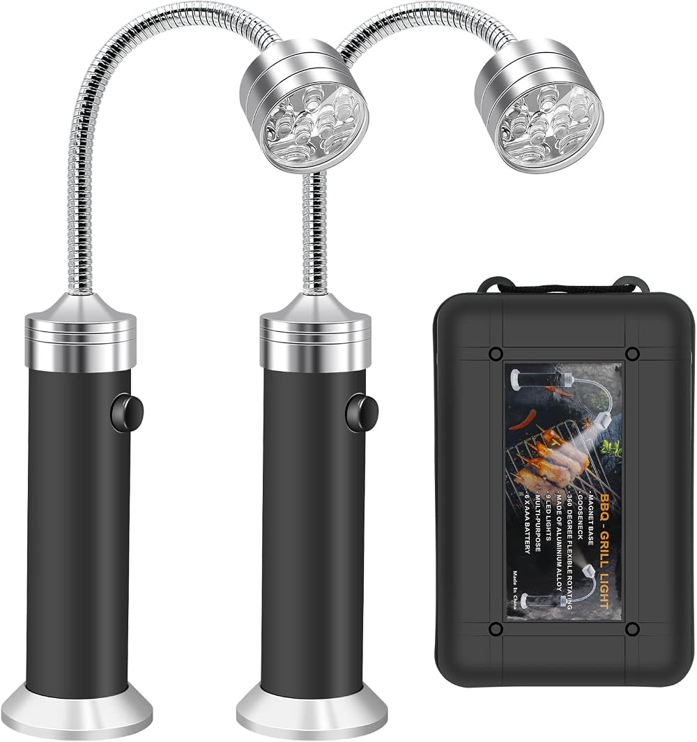 Hongtellor BBQ Grill Light 2 Pack Magnetic 360° Adjustable LED Outdoor Camping