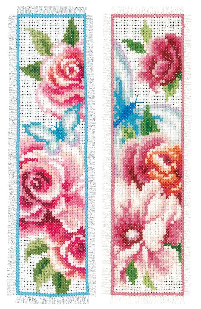 Vervaco 1-Piece Bookmarks Flowers and Butterflies