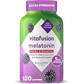 Vitafusion Melatonin Gummies 5mg Per 2 Gummies | 120 Count | Blackberry Flavor | Gummy For Sleep Support | Non-Habit Drug Free for Adult Women and Men | Gluten and Dairy Free Supplement