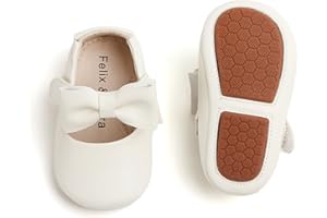 FELIX & FLORA Soft Sole Baby Dress Shoes - Infant Baby Walking Shoes Moccasinss Rubber Sole Crib Shoes