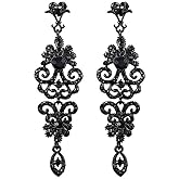 mecresh Gold/Silver Rhinestone Chandelier Wedding Bridal Dangle Earrings