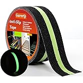 Garerip Anti Slip Traction Tape, Non-Slip Grip Adhesive Tape to Indoor or Outdoor Stair, Tubs, Boats, Safety Grip Tape Non Skid Roll for Stair Steps (#01Black with Glow in Dark, 2 Inch x 35 Feet)